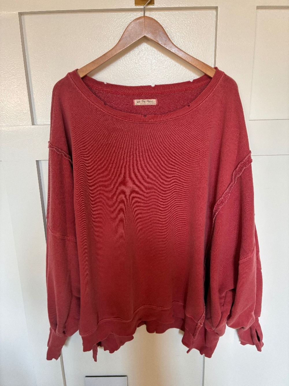 Free People red Camden sweatshirt